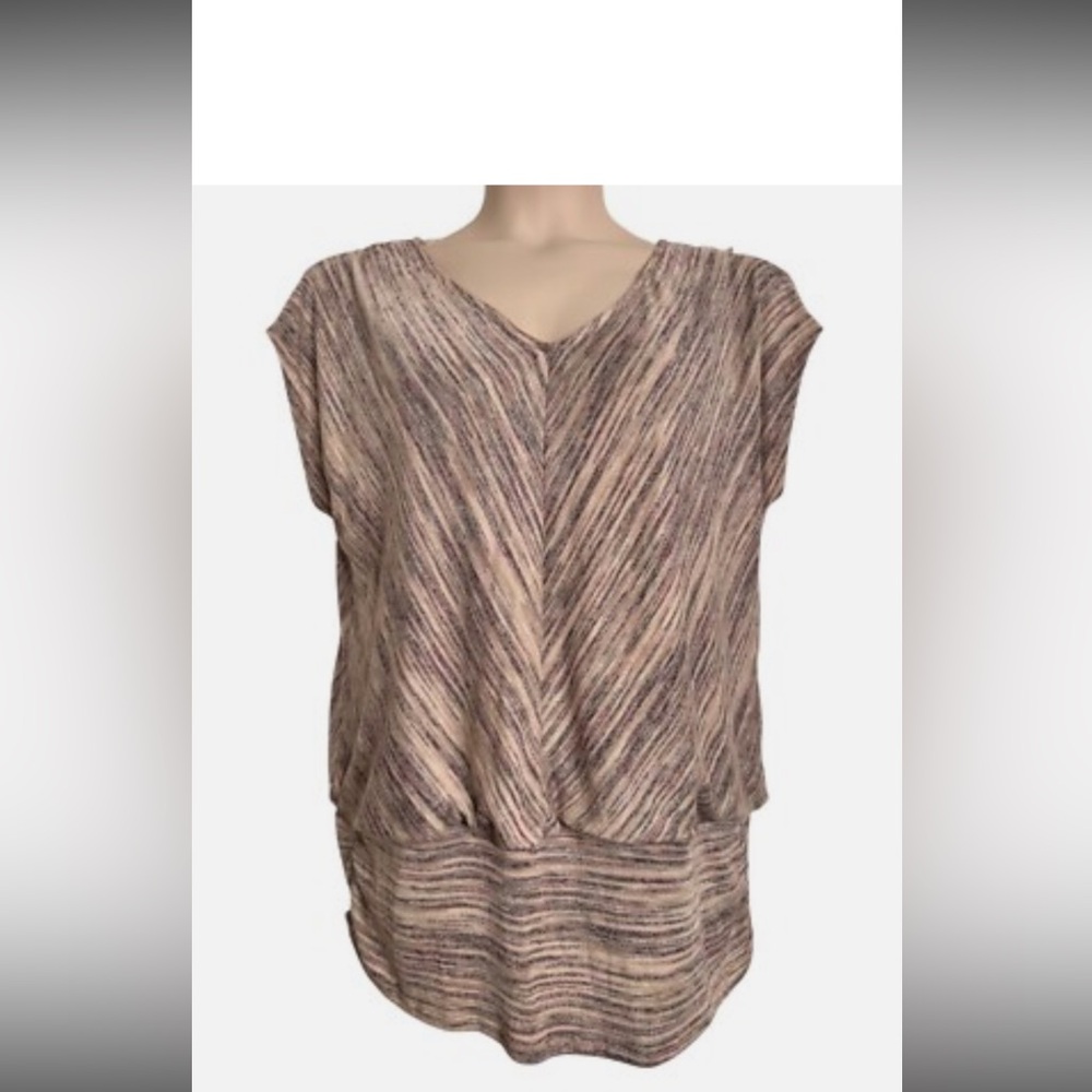 Knox Rose Textured Tan Blouse